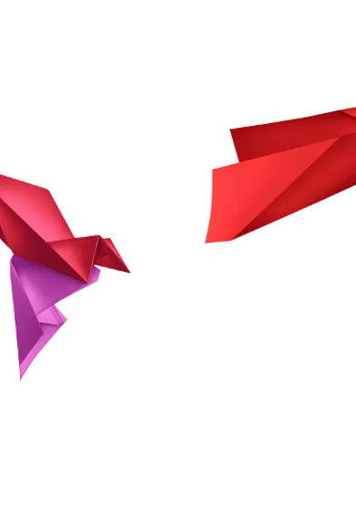 Fond d'oiseaux en origami colorés